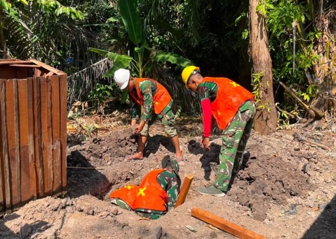 Satgas TMMD Ke-129 Percepat Pembangunan MCK Milik Ibu Jubaidah