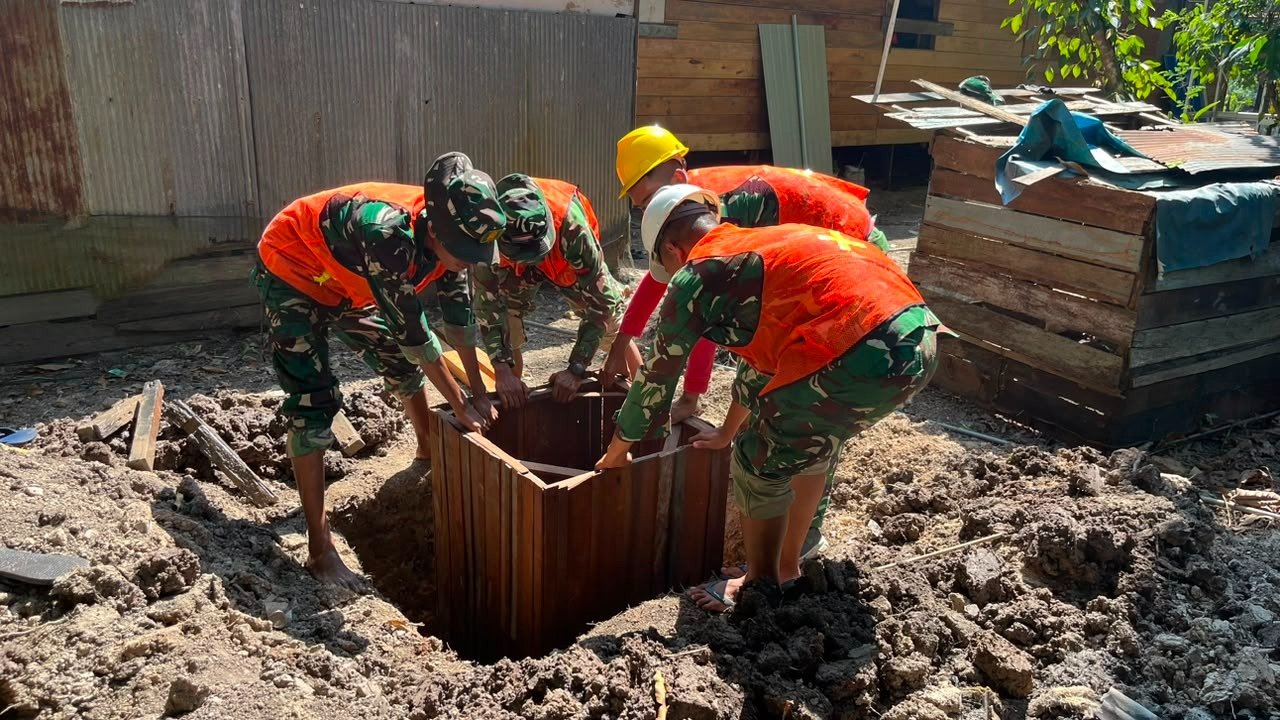 Pemasangan Septik Tank MCK TMMD Tingkatkan Kualitas Sanitasi Warga Desa Bandar Raya