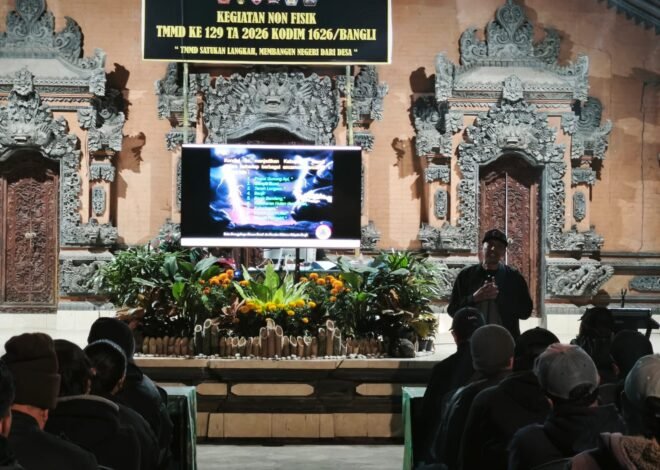 TMMD Ke-129 Kodim 1626/Bangli Bekali Warga Desa Sekardadi Pengetahuan Mitigasi Bencana