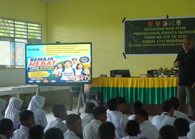 Kodim 1311/Morowali Berikan Sosialisasi Bahaya Narkoba kepada Siswa-Siswi SMP Negeri Umbele