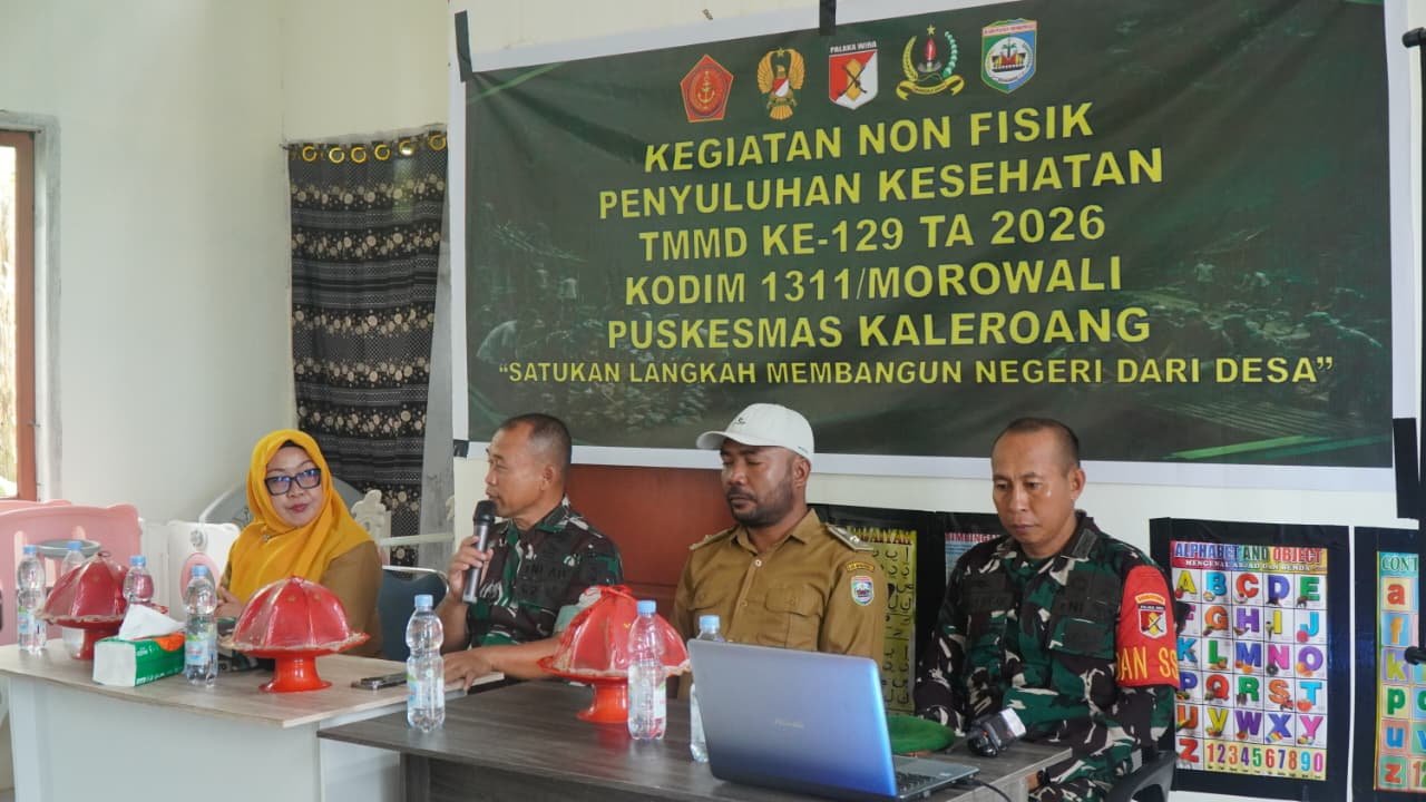 Satgas TMMD Ke-129 Kodim 1311/Morowali Berikan Penyuluhan Kesehatan kepada Warga Desa Polewali