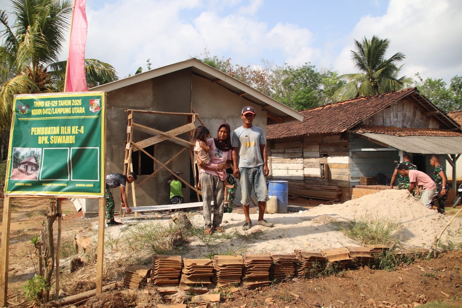 Rumah Bapak Suwardi Mulai Tampak Wujudnya, Satgas TMMD Ke-129 Wujudkan Harapan Akan Hunian yang Layak