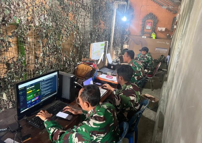 Staf Kotis TMMD Ke-129 Kodim 1626/Bangli Terus Perbarui Data Progres Pembangunan Fisik