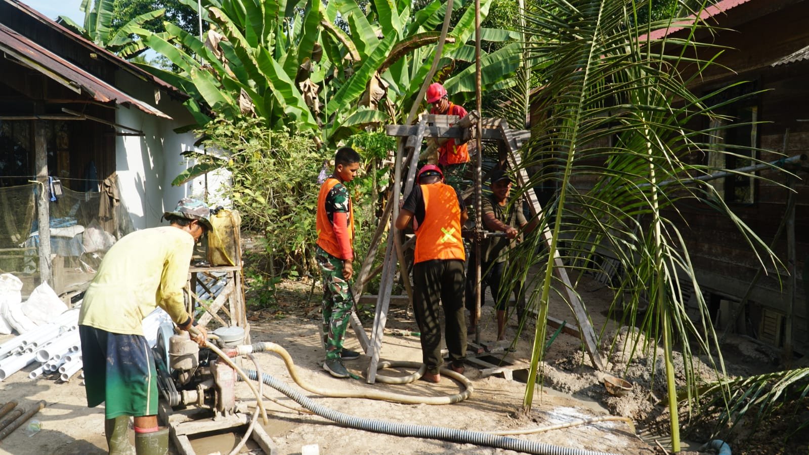 Sumur Bor Sasaran 5 TMMD Kodim 1011/KLK Diproyeksikan Tingkatkan Ketersediaan Air Bersih Desa Bandar Raya
