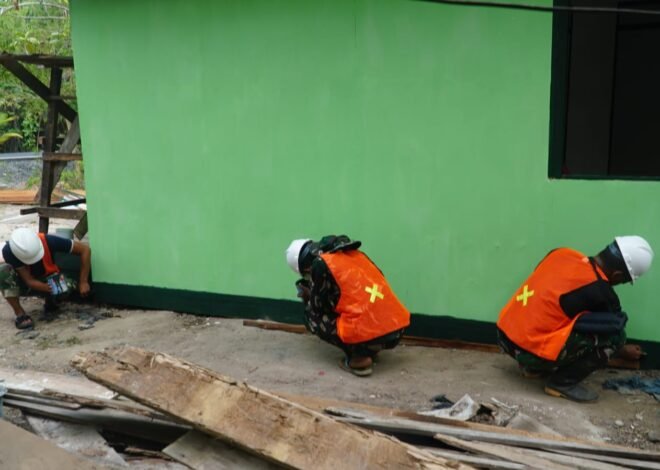 Satgas TMMD Ke-129 Kodim 1011/KLK Percepat Tahap Finishing RTLH Milik Bapak Walianto
