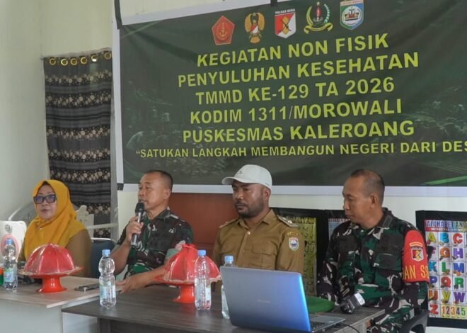 Kodim 1311/Morowali Apresiasi Peran Puskesmas kaleroang Berikan Penyuluhan Kesehatan dan Pencegahan Stunting