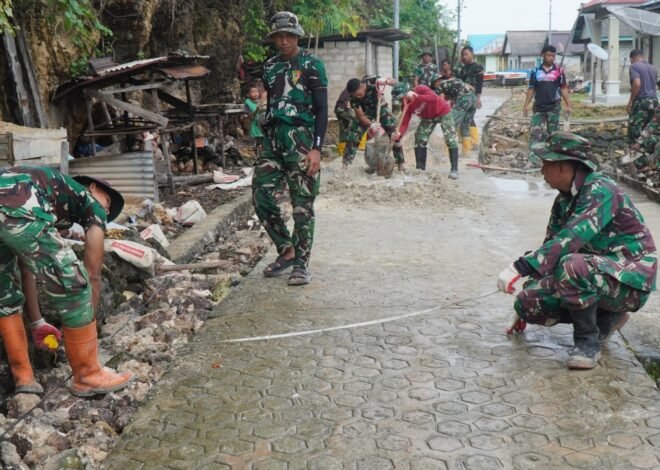 Satgas TMMD Ke-129 Kodim 1311/Morowali Terus Kebut Pekerjaan Rabat Beton Jalan di Desa Polewali