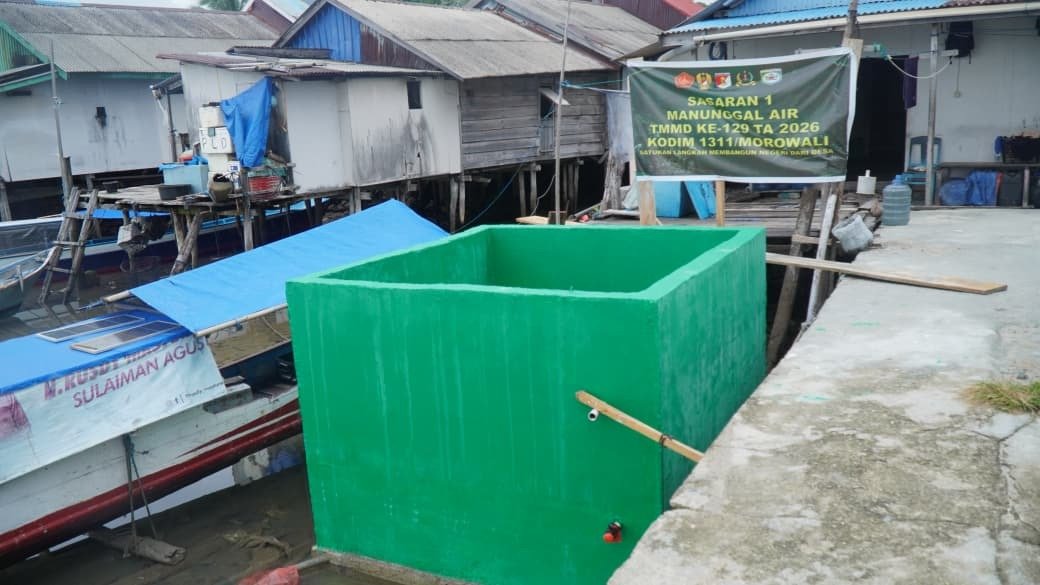 Pekerjaan Manunggal Air Bersih TMMD Ke-129 di Desa Umbele Lama Rampung, Masuki Tahap Finishing Pengecatan