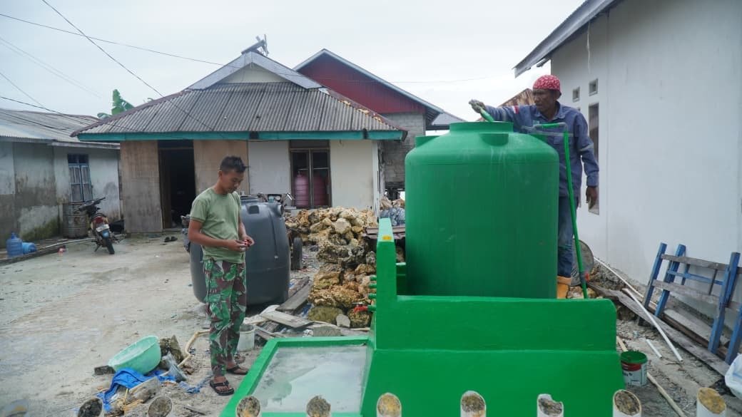Pekerjaan Manunggal Air Bersih TMMD Ke-129 di Desa Umbele Lama Masuki Tahap Akhir