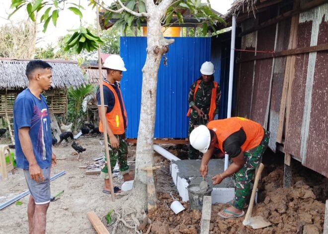 Satgas TMMD Tuntaskan Pengecoran Septik Tank MCK SAS 2 Demi Sanitasi Warga