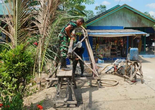 Satgas TMMD dan Warga Percepat Tahap Pengeboran Sumur Bor SAS 4 Demi Air Bersih