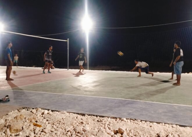 Satgas TMMD 129 Hadirkan Lapangan Voli Berlampu, Semangat Olahraga Pemuda Desa Tlemang Meningkat