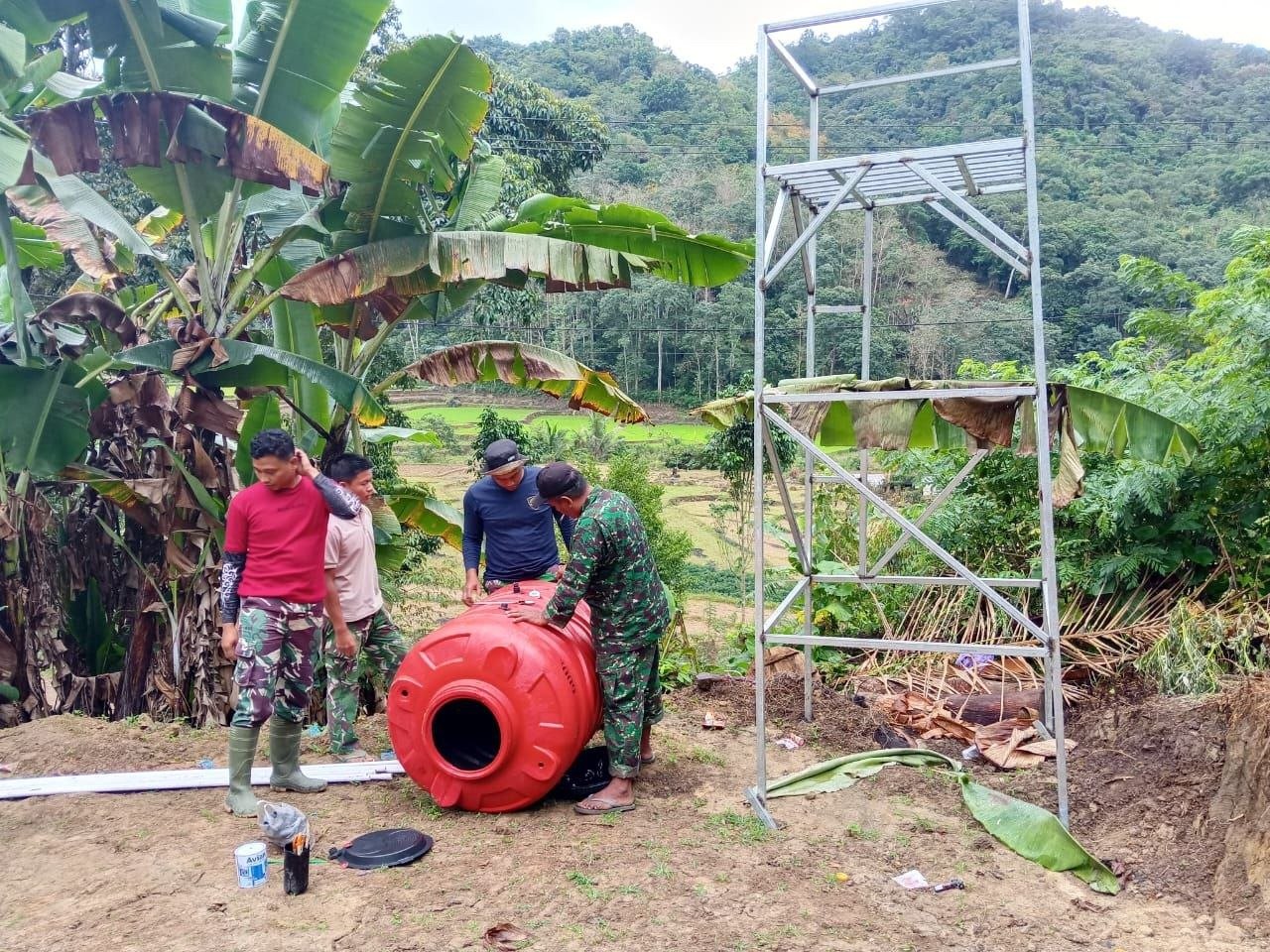 Penyelesaian Proyek Tandon Air TMMD Ke-129 di Kabupaten Bone