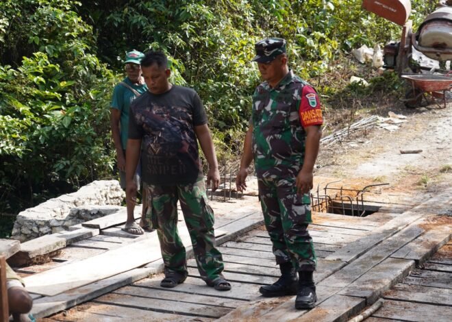 Monitoring Pembangunan Jembatan TMMD Ke-129 oleh Dansatgas