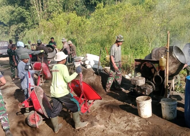 Hari Ke-9 TMMD Ke-129, Pembangunan Empat Titik DPT di Desa Sekardadi Terus Berjalan Sesuai Target