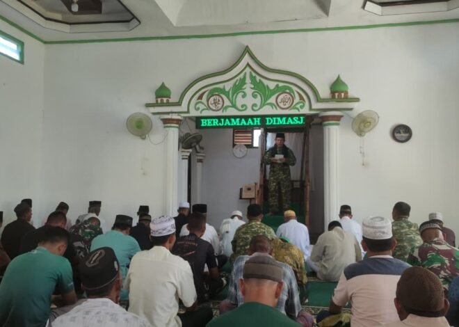 Satgas TMMD 129 Kodim 0413/Bangka Isi Program Nonfisik dengan Pimpin Khotbah Jumat di Masjid Al Mukminin