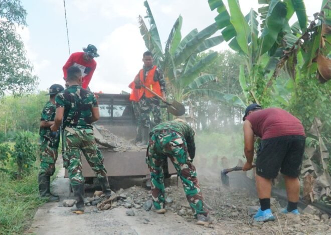 Tahap Becros Jadi Fokus Peningkatan Jalan 1,2 Kilometer TMMD Ke-129 Kodim 1011/KLK