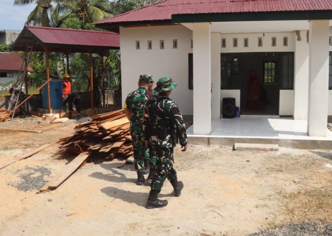 Tim WASEV TMMD Ke-129 Tinjau Progres Rehab Musholla di Desa Bandar Raya