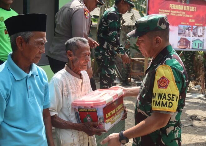 Tim WASEV TMMD Ke-129 Tegaskan Komitmen Sosial Lewat Penyaluran Baksos untuk Warga