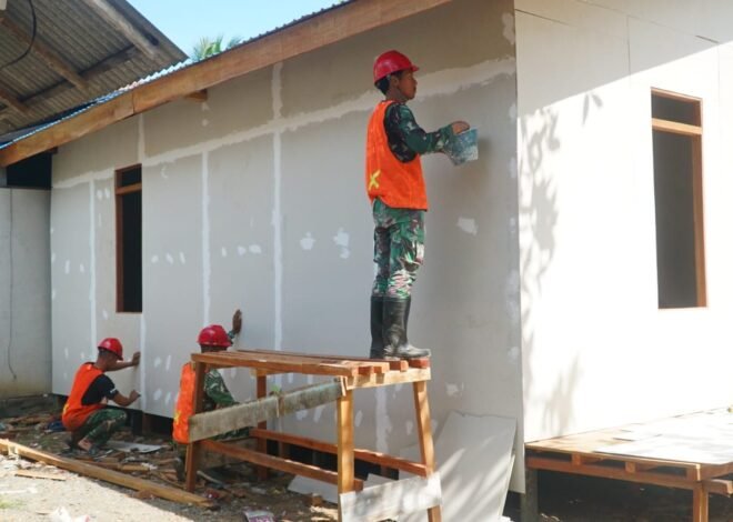 Gotong Royong Satgas TMMD dan Warga Warnai Pembangunan RTLH di Desa Bandar Raya