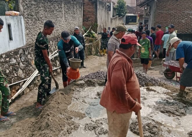 Satgas TMMD Ke-129 Kodim 0410/KBL Kebut Pengecoran Rabat Beton Jalan Nangka Demi Mobilitas Warga