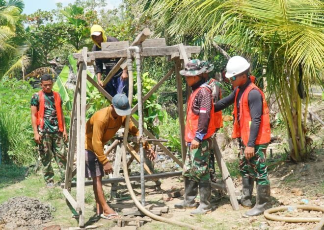 Gotong Royong Satgas TMMD dan Warga Percepat Pengeboran Sumur Bor Sasaran 3
