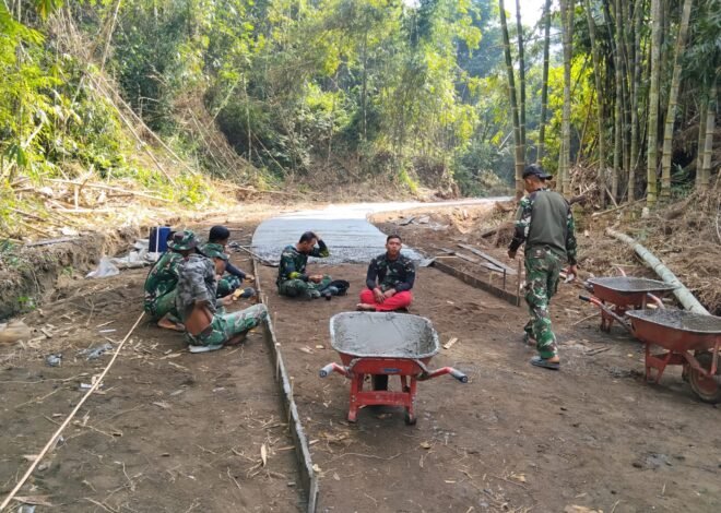 Hangatnya Kopi Perangkat Desa Perkuat Sinergi TNI dan Masyarakat di Lokasi TMMD Bangli