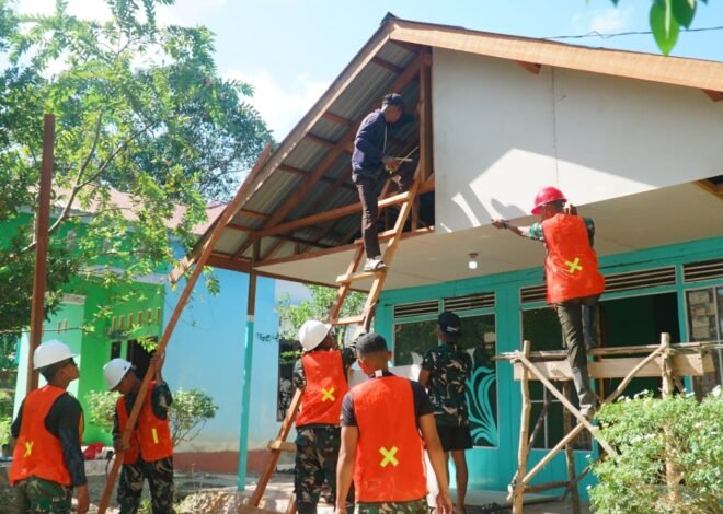 Gotong Royong Satgas TMMD dan Warga Percepat Penyelesaian RTLH Ibu Wahida