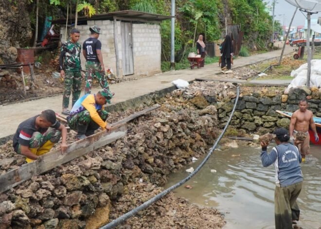 Kemanunggalan TNI-Rakyat Kembali Terlihat di Pembangunan Rabat Beton Desa Polewali