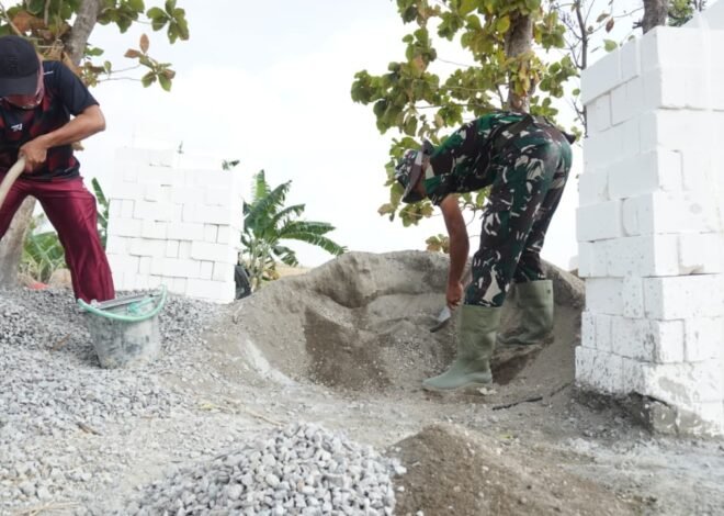 ​Semangat Gotong Royong di Desa Tlemang: Satgas TMMD ke-129 dan Warga Racik Kualitas Terbaik Cor Tiang Tandon Air