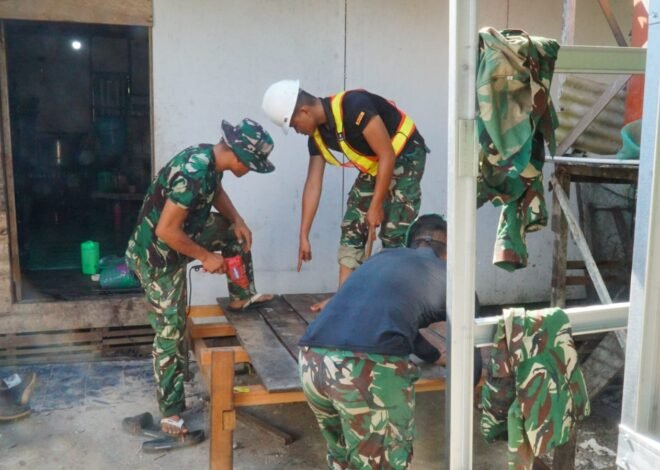 Gotong Royong Satgas TMMD dan Warga Percepat Pembangunan MCK SAS 3