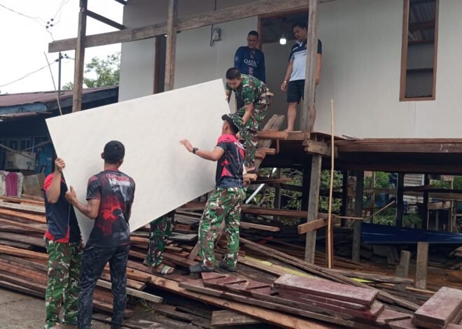 Satgas TMMD dan Warga Desa Lia Bunyu Kejar Target Pengerjaan Fisik Sepekan Jelang Penutupan