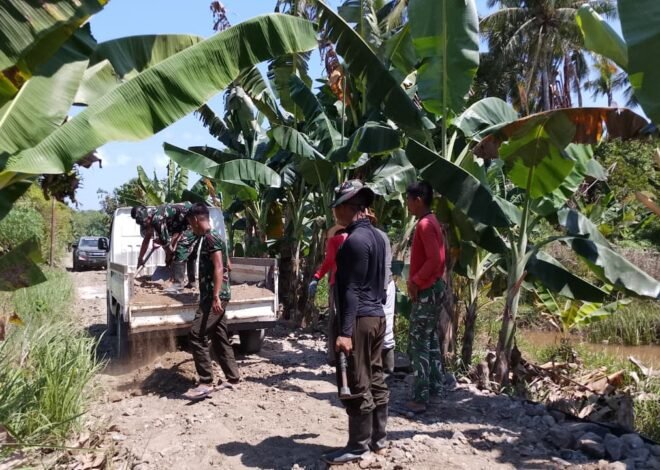 Gotong Royong Satgas dan Warga Percepat Peningkatan Jalan 1,2 Kilometer