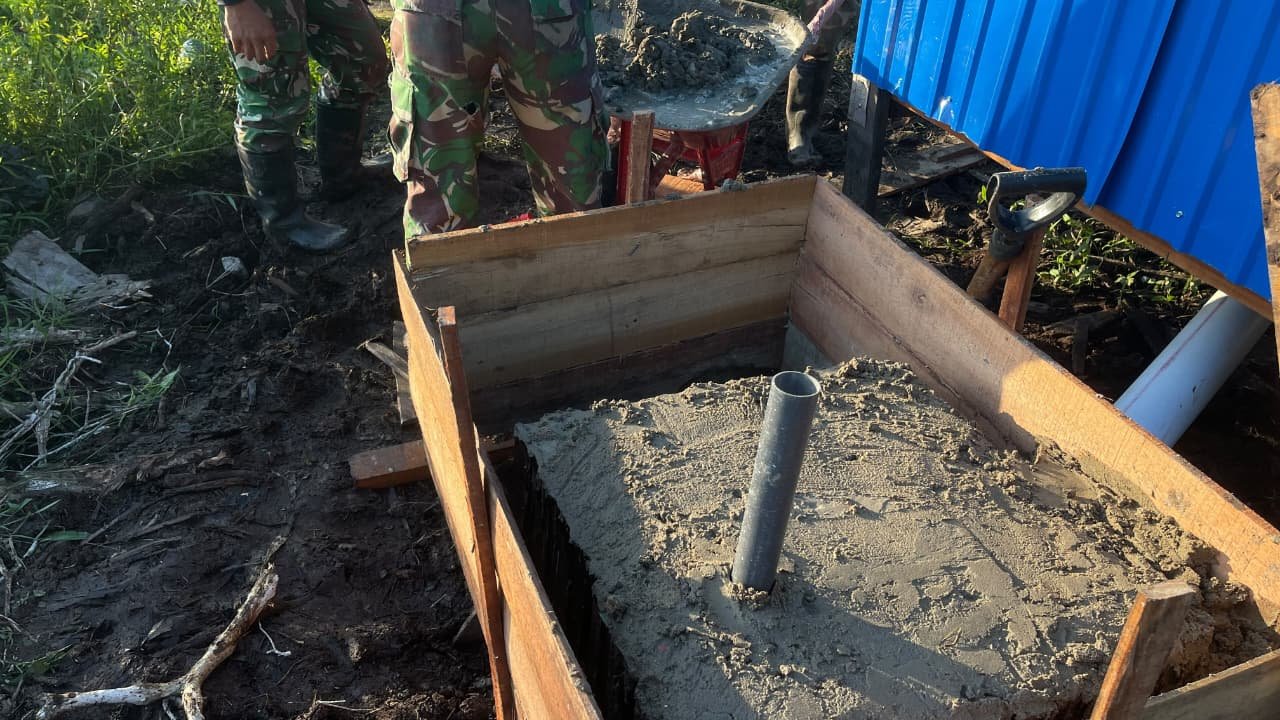 Gotong Royong Berbuah Hasil, MCK Sasaran 1 TMMD Ke-129 Selesai 100 Persen