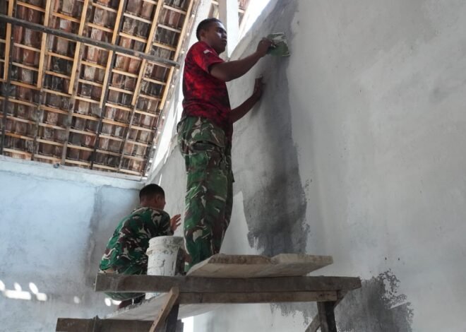 Sentuhan Halus Loreng Hijau di Desa Tlemang: Saat Ketelitian Satgas TMMD 129 Kodim 0812/Lamongan Merajut Harapan di Rumah Pak Saiful