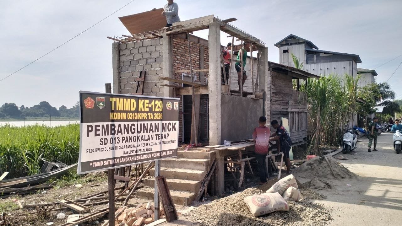 Persiapan TMMD ke-129, Pembangunan MCK SD 013 Dikebut