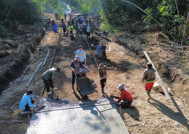 Rabat Beton 1.766 Meter Capai 90 Persen, Jadi Bukti Kemajuan Sasaran Fisik TMMD Ke-129 Kodim 1626/Bangli