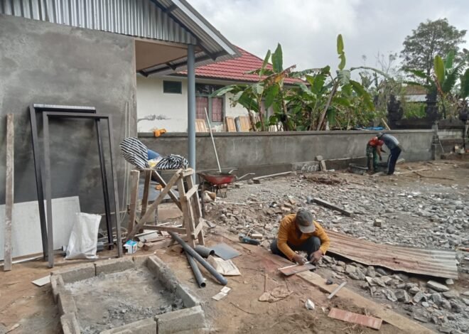 Gotong Royong Warnai Penyelesaian MCK Fasum, Sasaran TMMD Ke-129 Kodim 1626/Bangli Tembus 96 Persen