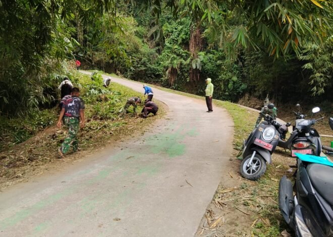 Jalan Rabat Beton Dibersihkan, Satgas TMMD Ke-129 Kodim 1626/Bangli Pastikan Akses Warga Nyaman Digunakan