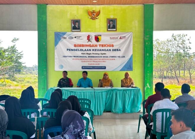 TMMD Ke-129 Kodim 0813/Bojonegoro Gelar Sosialisasi Bimtek Pengelolaan Keuangan Desa di Kesongo
