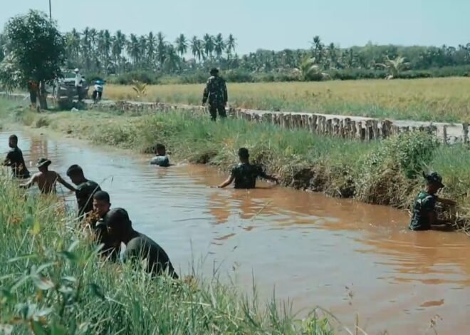 Komunitas dan Satgas TMMD Bersatu Mengatasi Masalah Aliran Air di Kampung Patin