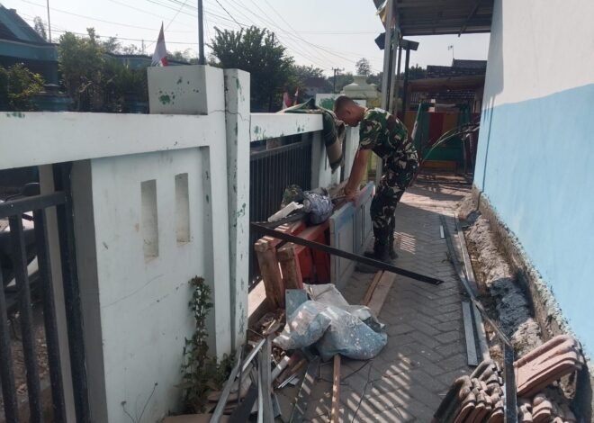 Semangat Gotong Royong Satgas TMMD Warnai Persiapan Rehabilitasi SDN Kesongo 1