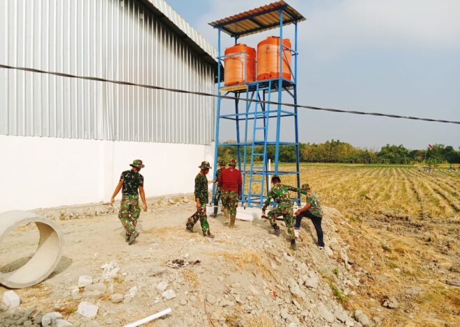 Satgas TMMD Ke-129 Kodim 0813/Bojonegoro Pasang Keramik Musala dan MCK di Jalan Kesongo–Sukorame