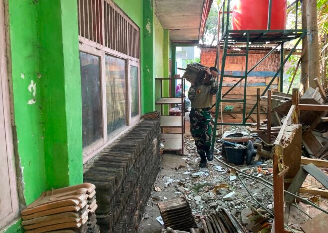 Pembenahan SDN Kesongo 1 Terus Dikebut Satgas TMMD ke-129 Kodim 0813/Bojonegoro