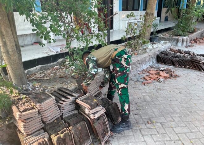 Gotong Royong Satgas TMMD dan Warga Perkuat Pembenahan SDN Kesongo 1