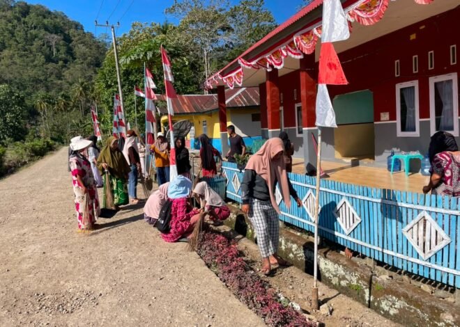 Satgas TMMD ke-129 Kodim 1407/Bone Bersama Perangkat Desa Ciptakan Lingkungan Kantor yang Bersih
