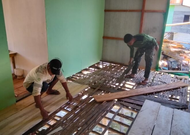 Satgas TMMD Fokus Pemasangan Lantai RTLH Milik Bapak Nardianto