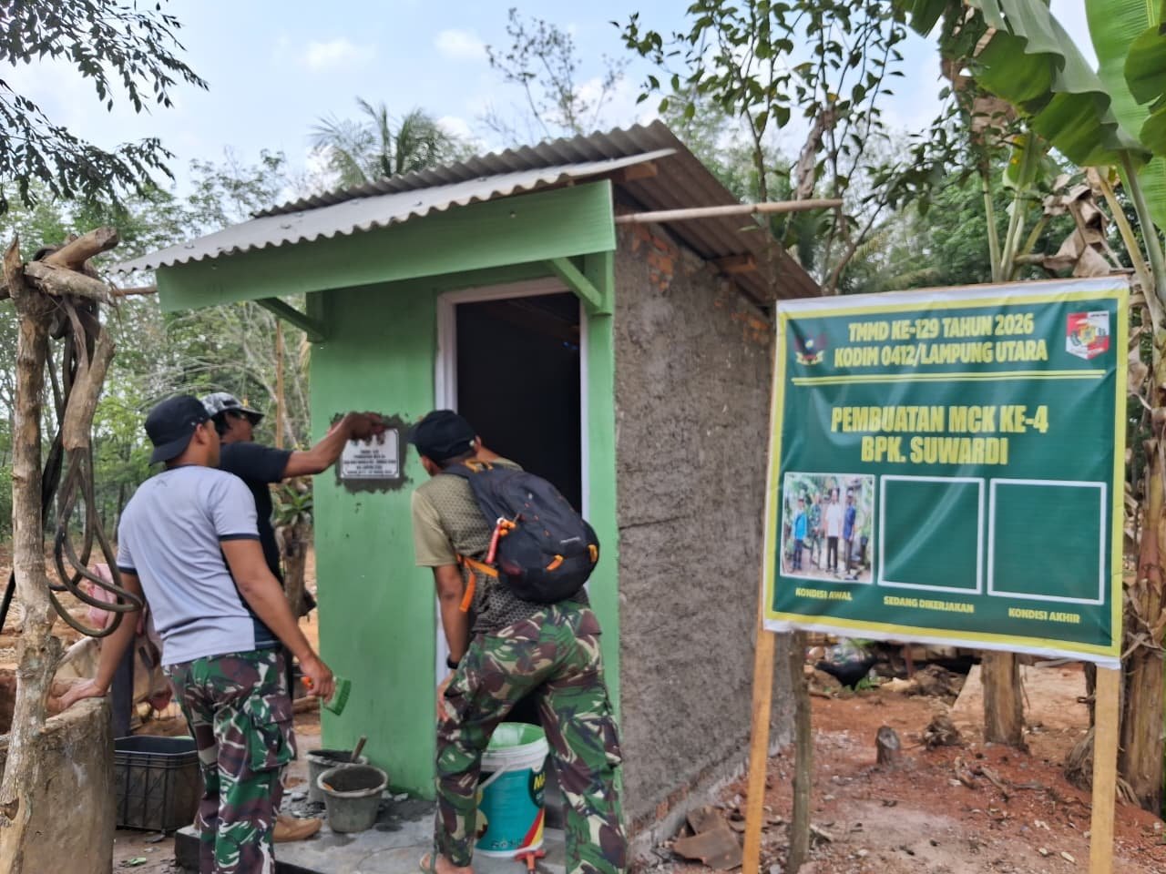 Prasasti MCK TMMD ke-129 Jadi Simbol Kemanunggalan TNI dan Rakyat di Baru Raharja