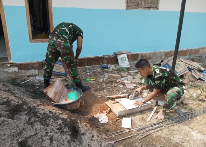 Gotong Royong Satgas TMMD Warnai Pengecatan RTLH Bapak Kardo di Desa Bekatul
