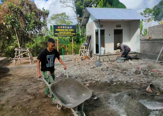 Tingkatkan Fasilitas Sanitasi, Satgas TMMD Kodim 1626/Bangli Bangun MCK untuk Warga Sekardadi